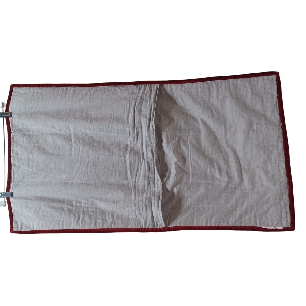 Pottery Barn Red Velvet King Pillow Shams Set of 2 Quilted Hand Stitched Luxury - Picture 4 of 7